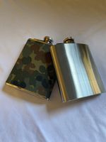 6 Flasques de poche = 3 en Inox & 3 en camouflage