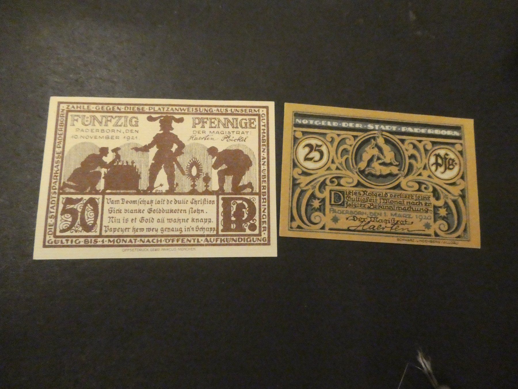 Banknoten: Dt. Reich, Paderborn -  Notgeldscheine – Gebraucht aus Hinterforst von Rohusri