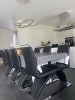 8 x Esszimmerstühle Leder schwarz