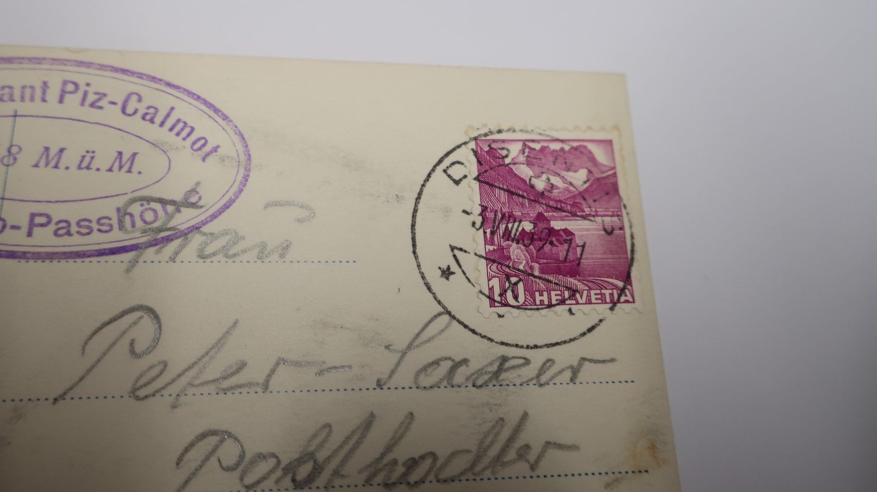 Cartoline postali: Rest. Piz calmot  1939 – Usato da Cormoret venduto da Pascalll2001 5