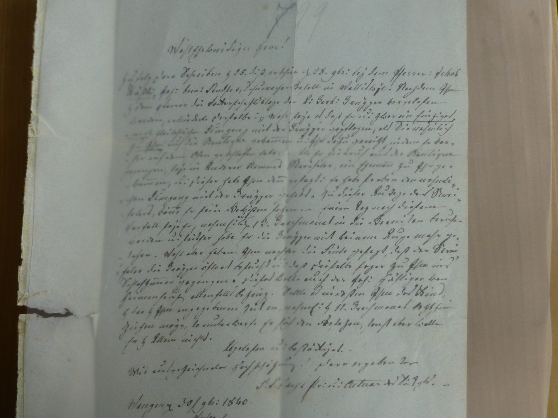 Documenti: Wangen 30. 9. Monat 1840 nach Herzogenbuchsee – Usato da Bettlach venduto da 1saurer 3