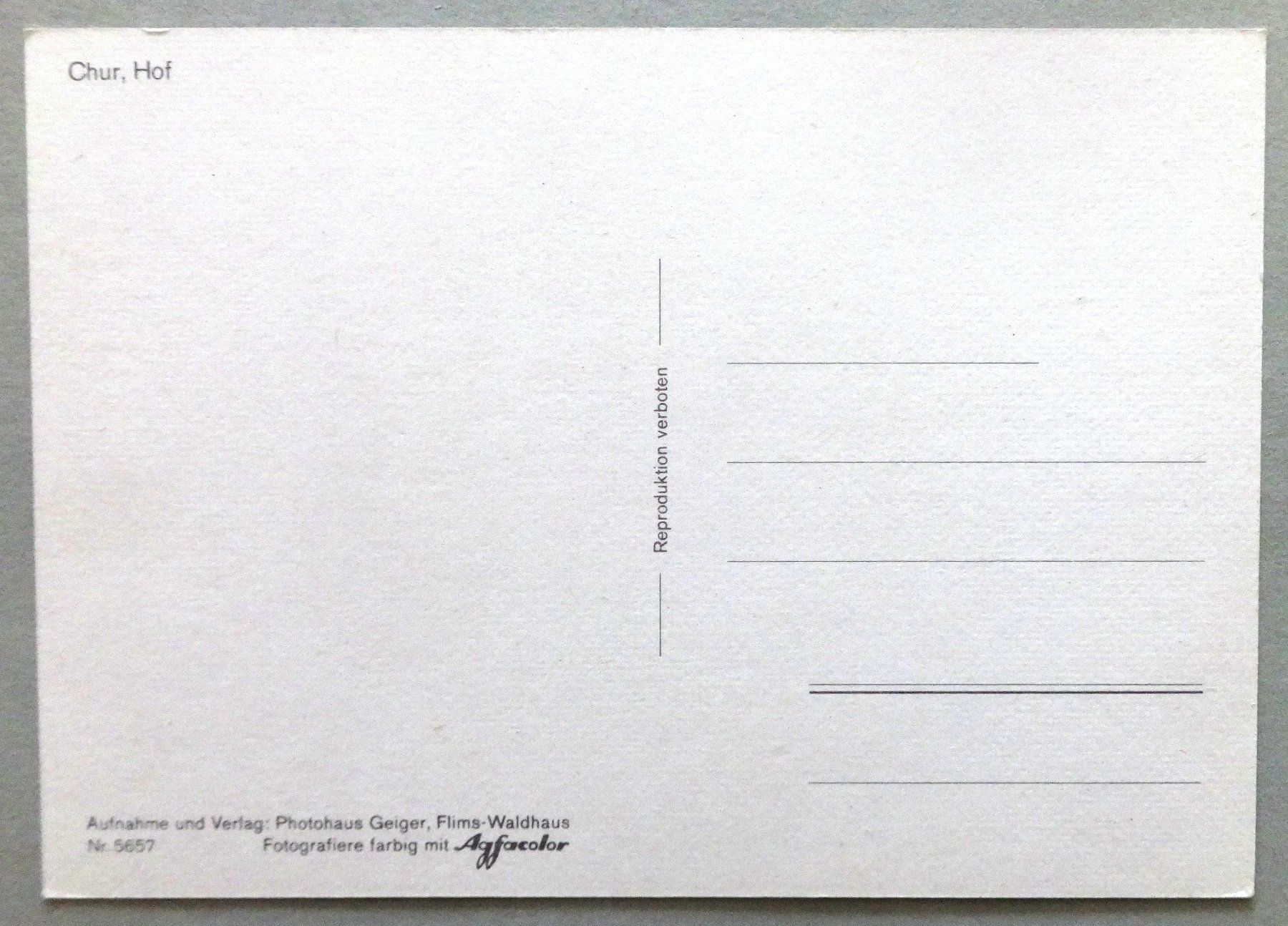 Cartes postales: Chur, Hof – D'occasion à Fétigny par Billy2miny 1