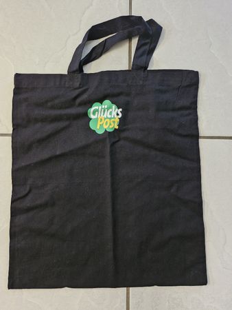 Schwarze Stofftasche "Glückspost" Praktisch & Stylisch! neu