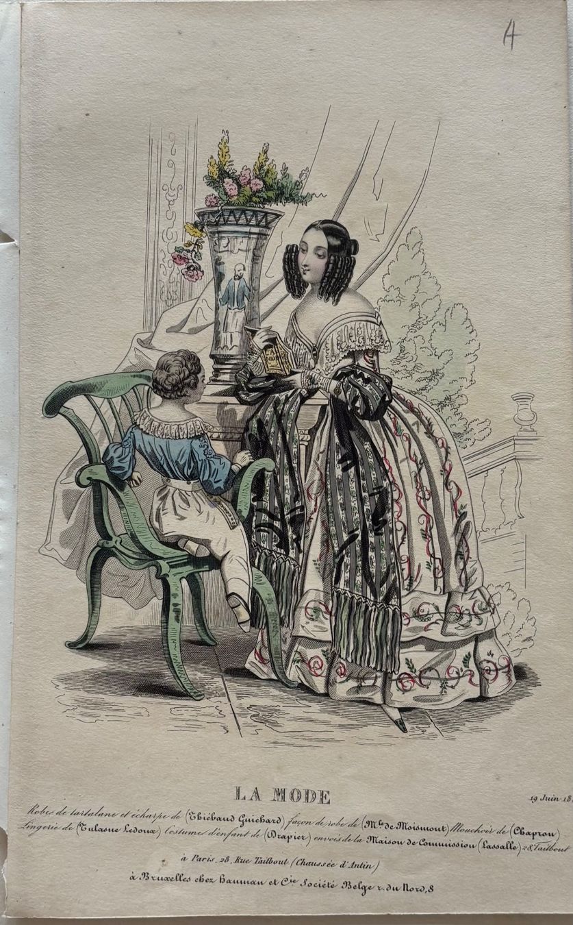 Grafica & Litografie: Antike Lithographie, Mode, Paris, 1841 – Usato da Frauenfeld venduto da Merk52