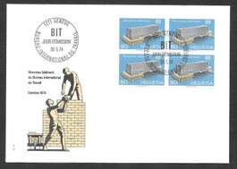 FDC 105 BIT (D IV) Viererblock ET Genève 30.5.1974