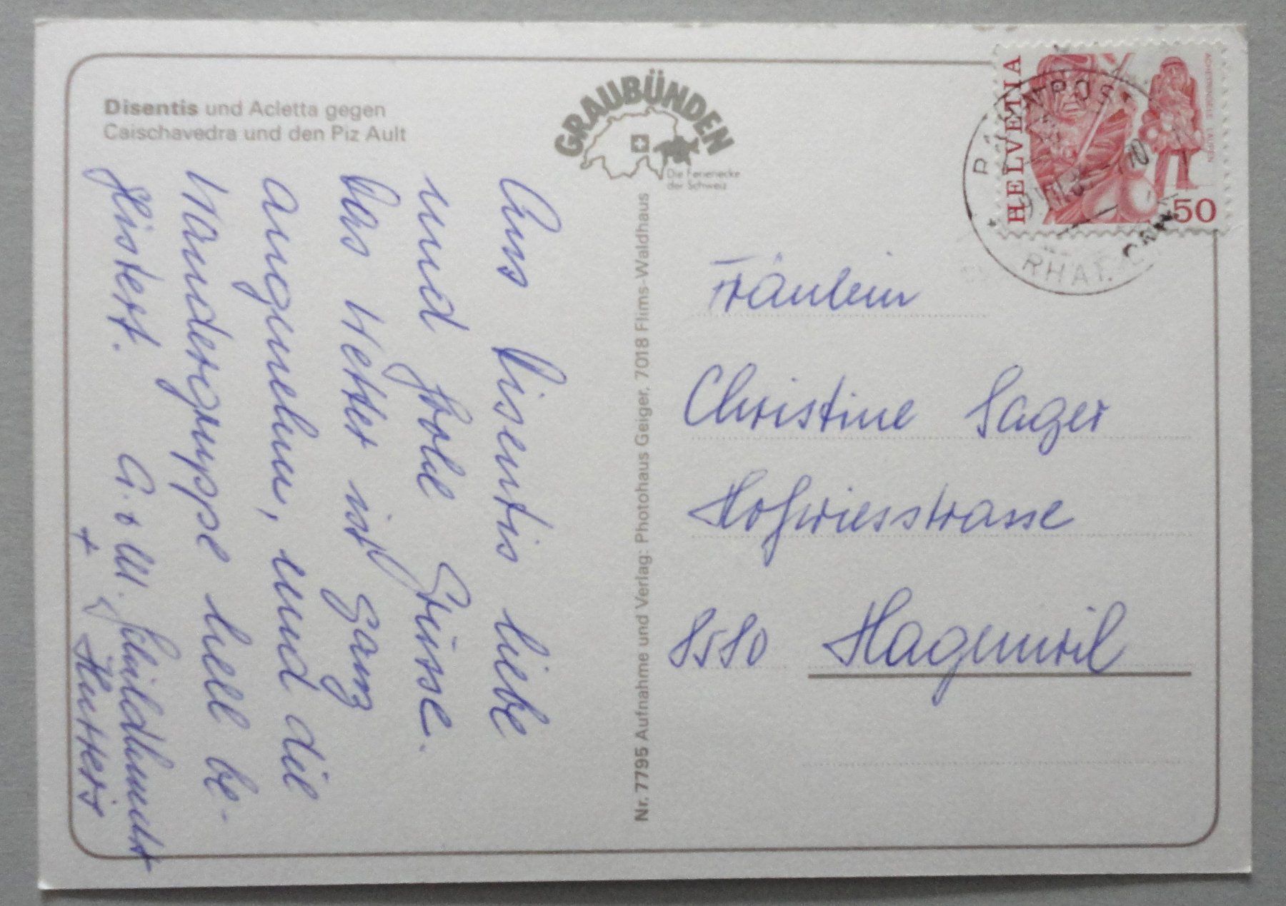 Cartoline postali: Disentis und Acletta – Usato da Fétigny venduto da Billy2miny 1