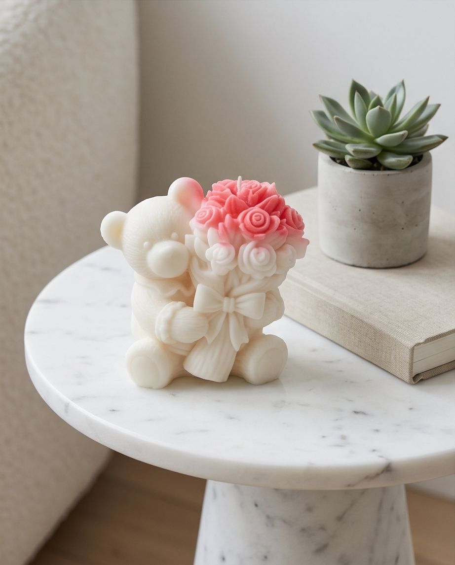 Kerzen: Kerzenständer Bär mit Blumenstrauss neu – Neu und originalverpackt aus Unterentfelden von Byhnluxury 2