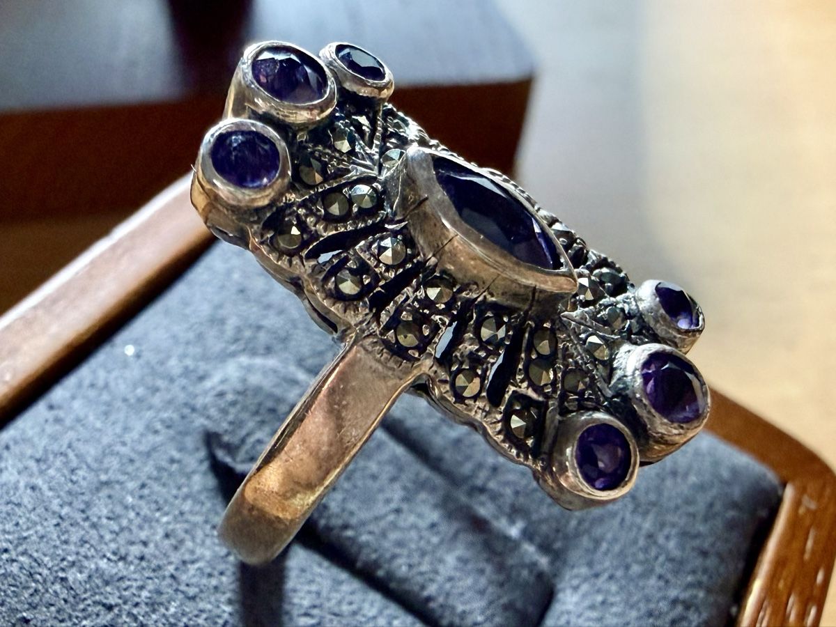 Ringe: Vintage 925er Silberring mit Amethysten - Größe 54-55 – Gebraucht aus Lamone von LaCantinaMagica 5
