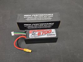 LiPo Akku 4S (14.8V) 6700mAh 50C mit XT90 Stecker (Hardcase)