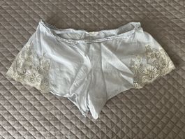 Zara Home Lingerie Shorts, light blue, lace detail, S