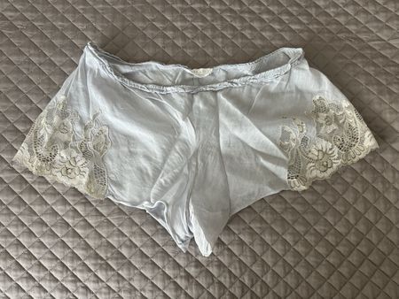 Zara Home Lingerie Shorts, light blue, lace detail, S