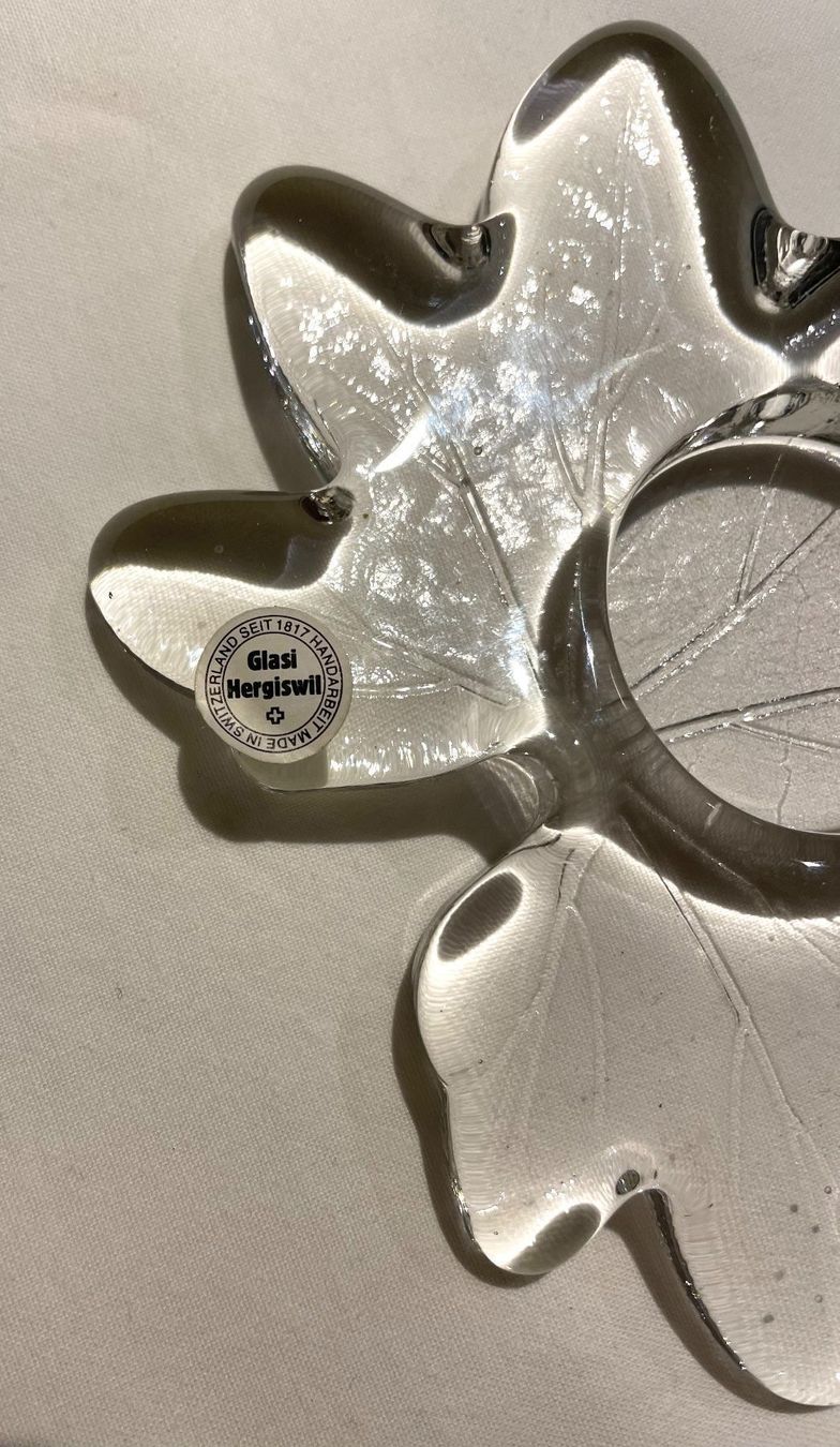 Portacandele: Bougeoir en verre forme feuille – Nuovo (secondo la descrizione) da Genève venduto da flocon06 1