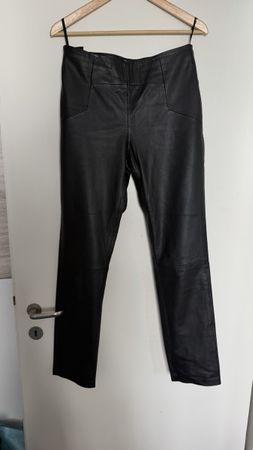 Marks & Spencer Lederhose schwarz Groesse 38 Zustand gut