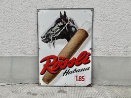 ALTES REKLAME BLECHSCHILD RÖSSLI HABANA SCHILD WERBESCHILD