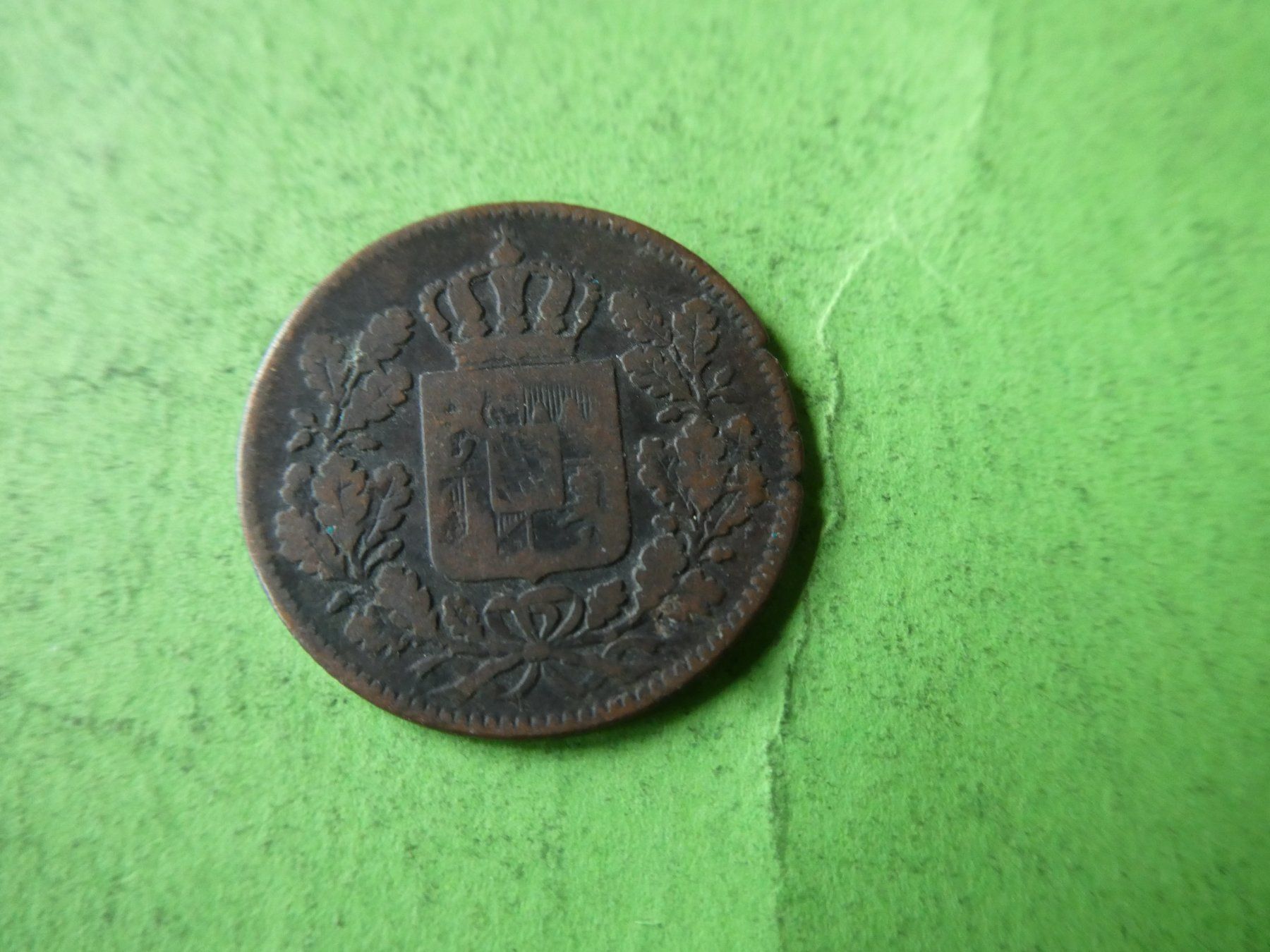 Alle Münzen: Bayern 1849, 2 Pfennig – Gebraucht aus Hinterforst von Rohusri 1