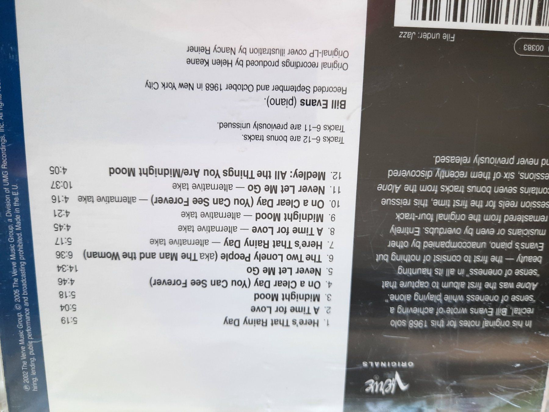 CD: CD Bill Evans - Alone  – Usato da Pully venduto da bro_n52j 2