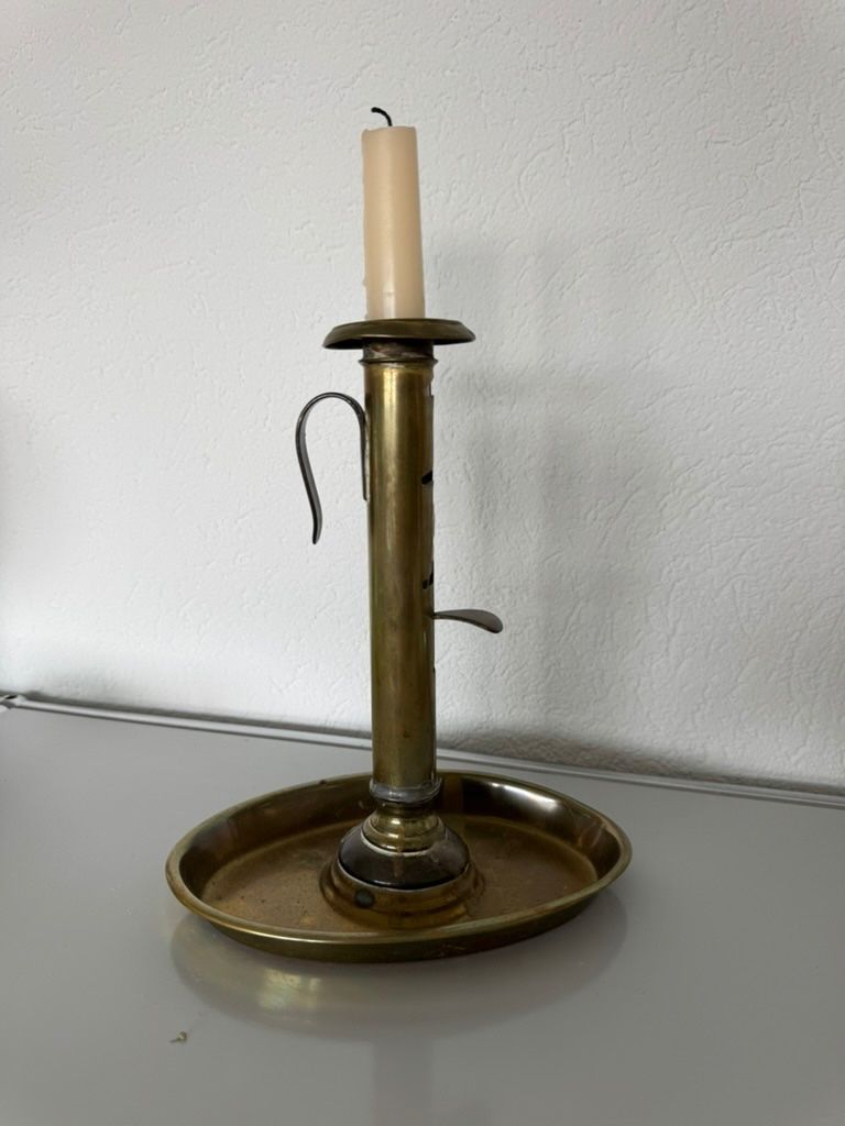 Portacandele: Antiker Messing-Kerzenhalter mit Schiebemechanik – Usato da Zürich venduto da Alot16