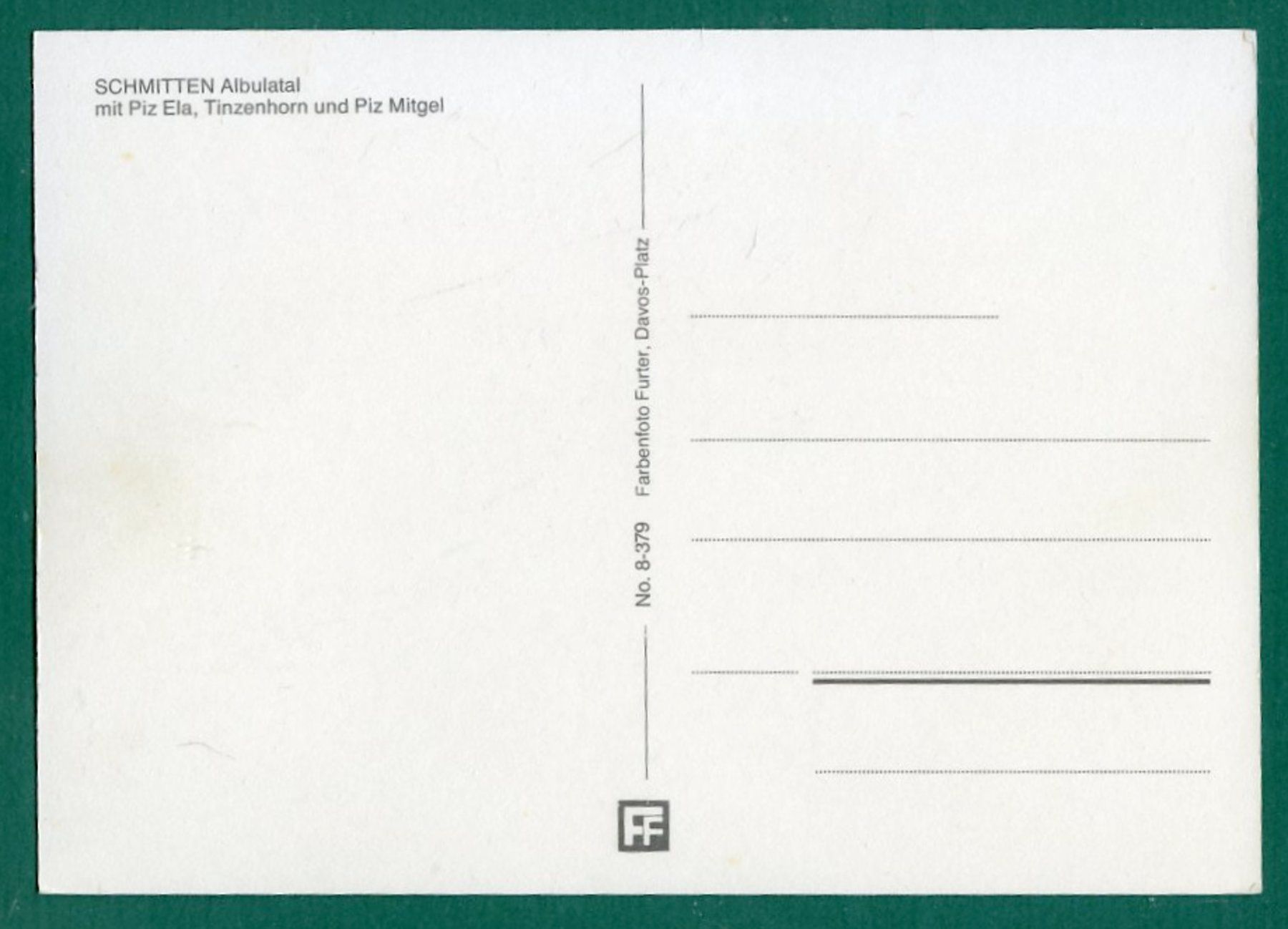 Ansichtskarten: Schmitten Albulatal, ungelaufen, Grossformat – Gebraucht aus Sargans von Hausi1951 1