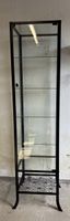 Hohe Glas-Vitrine 45x40x180 cm – 5 Etagen, schwarz