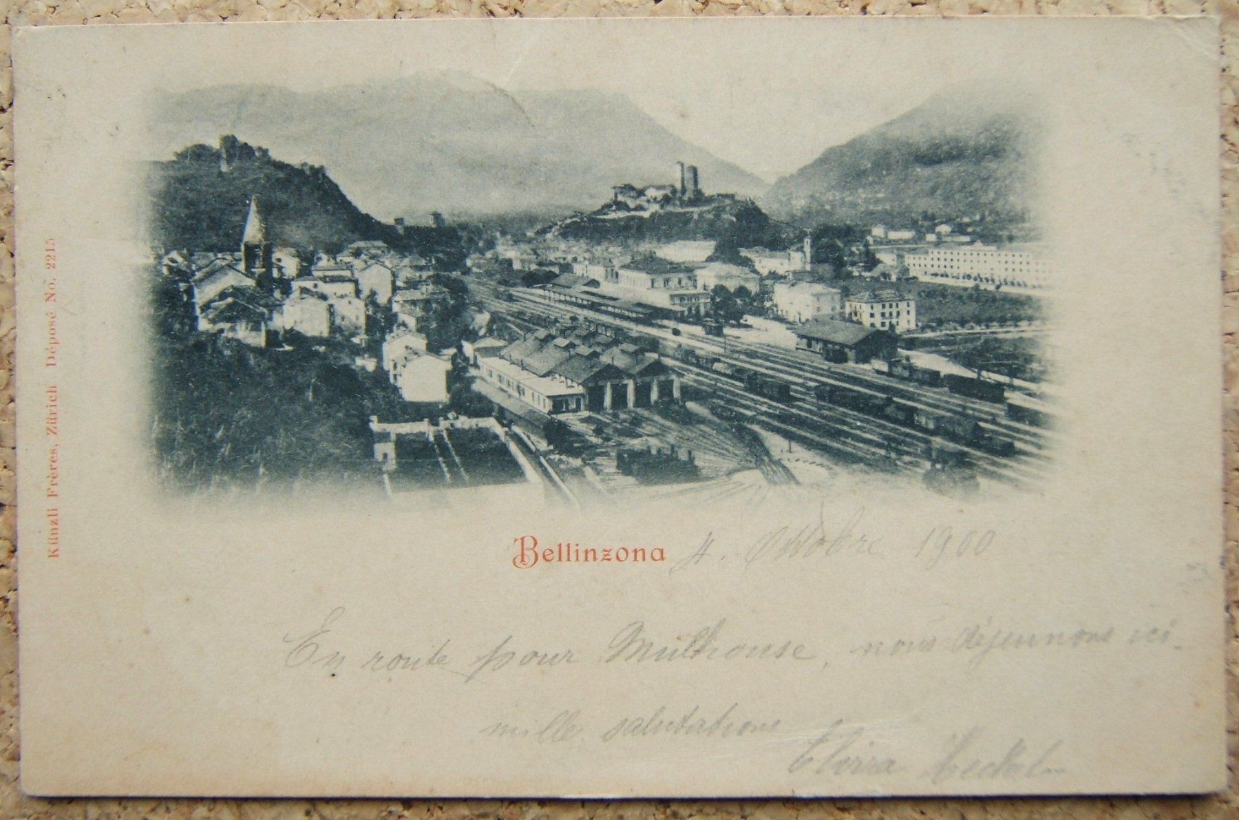 Ansichtskarten: AK BELLINZONA 1900 – Gebraucht aus Brunnen von Nonne04