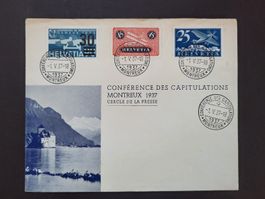 1937, Beleg der Conférence des Capitulations (Montreux)