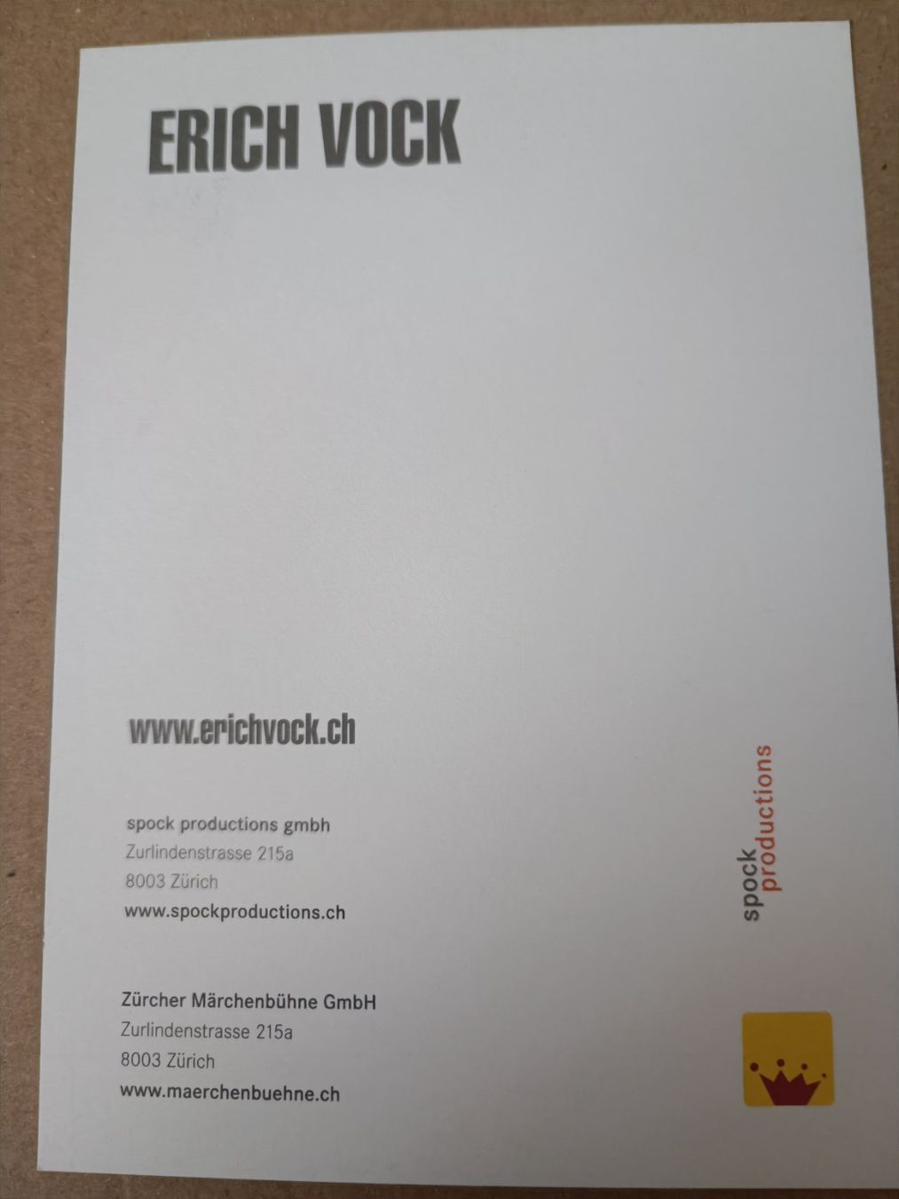 Autogramme: Erich Vock - handsigniert – Gebraucht aus Menziken von Autogramme 1
