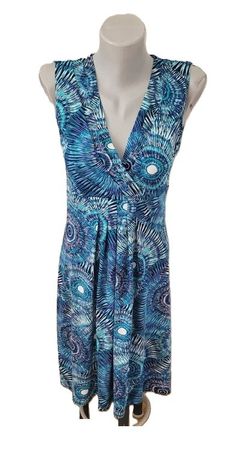GEORGE Kleid Gr. S Blau gemustert