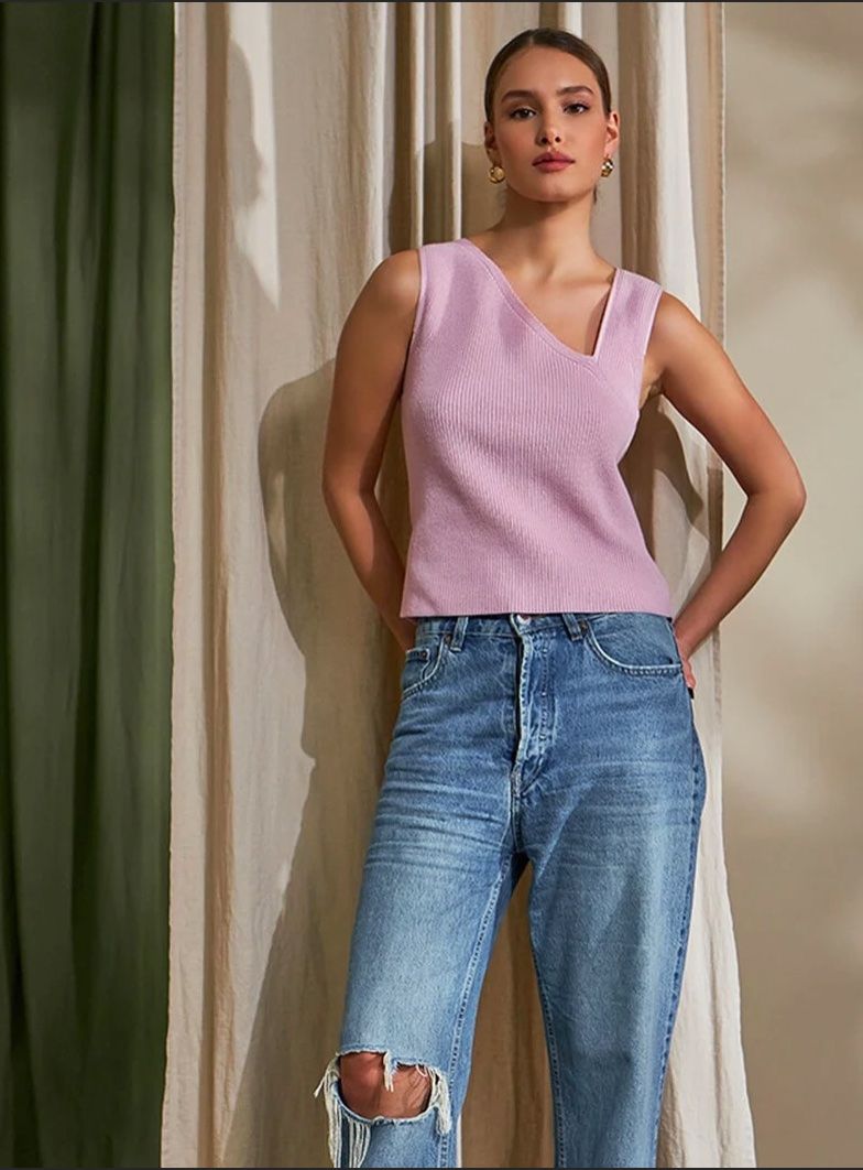 Top: Basic-Top mit asymmetrischem Ausschnitt – Nuovo e nell'imballaggio originale da Bellinzona venduto da Sveva-Style-Hunter 1