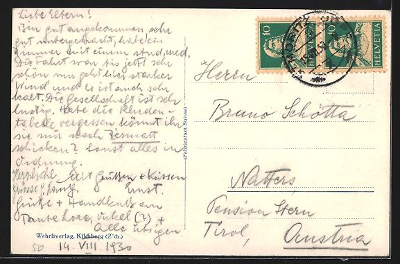 Cartoline postali: St. Moritz, Gesamtansicht aus der Vogels – Usato da Berlin venduto da bartko-reher 1