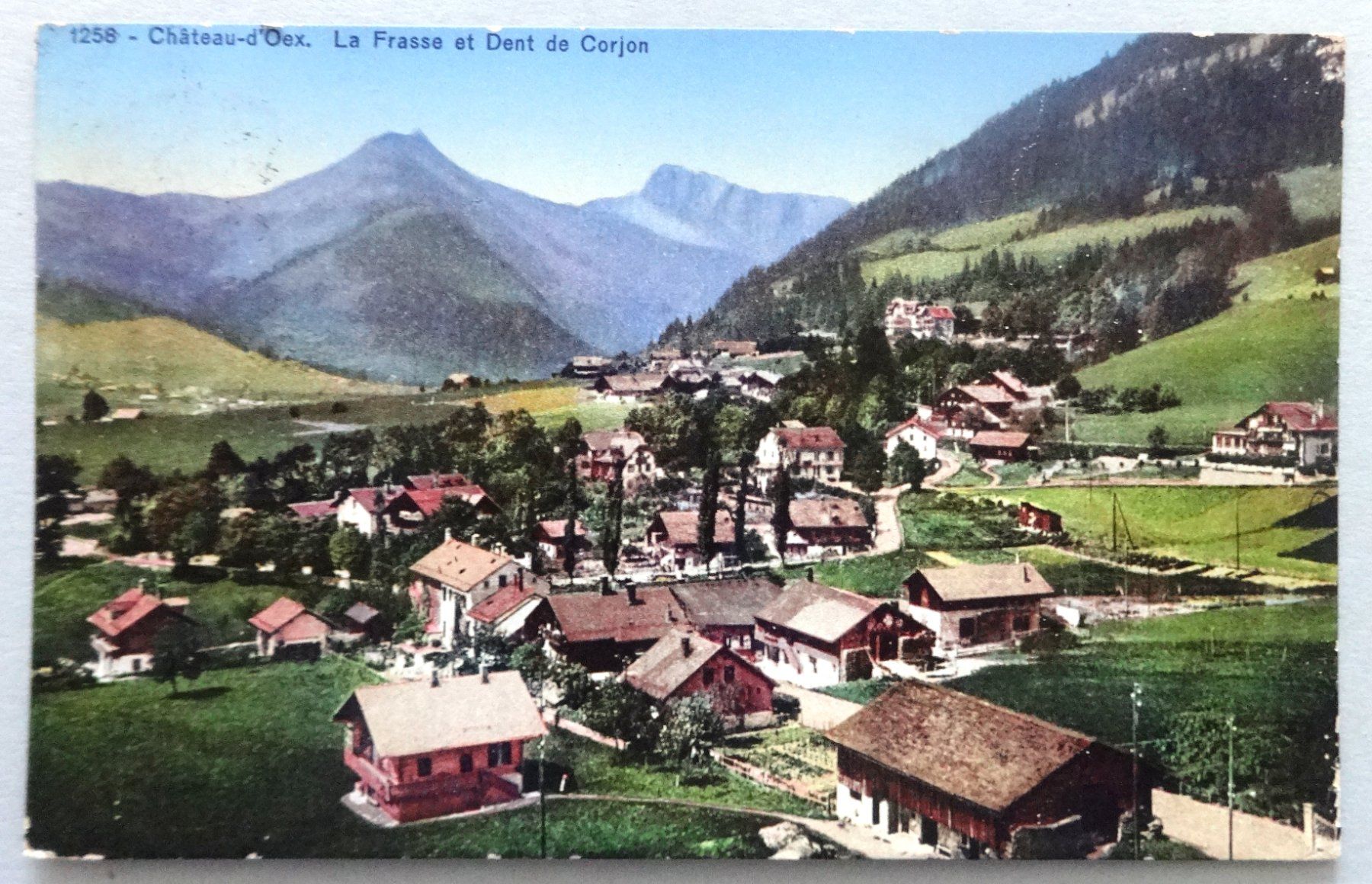 Ansichtskarten: Château-d' Oex, La Frasse et la Dent de Corjon – Gebraucht aus Fétigny von Billy2miny