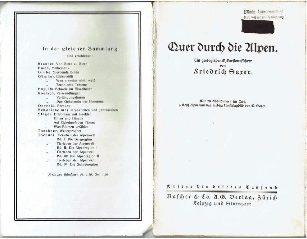 Bücher: Quer durch die Alpen, 1925 – Gebraucht aus Flims - Dorf von Stagediver 1