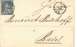 Sitzende Helvetia (Strubbel) auf Brief