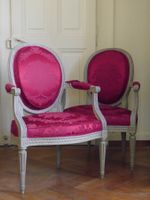 Paar Medaillon Fauteuil, Louis XVI, gestempelt Sene