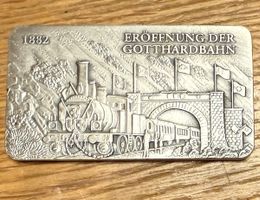 Gedenkprägung Eröffnung Gotthardbahn 1882 Silber 999/1000