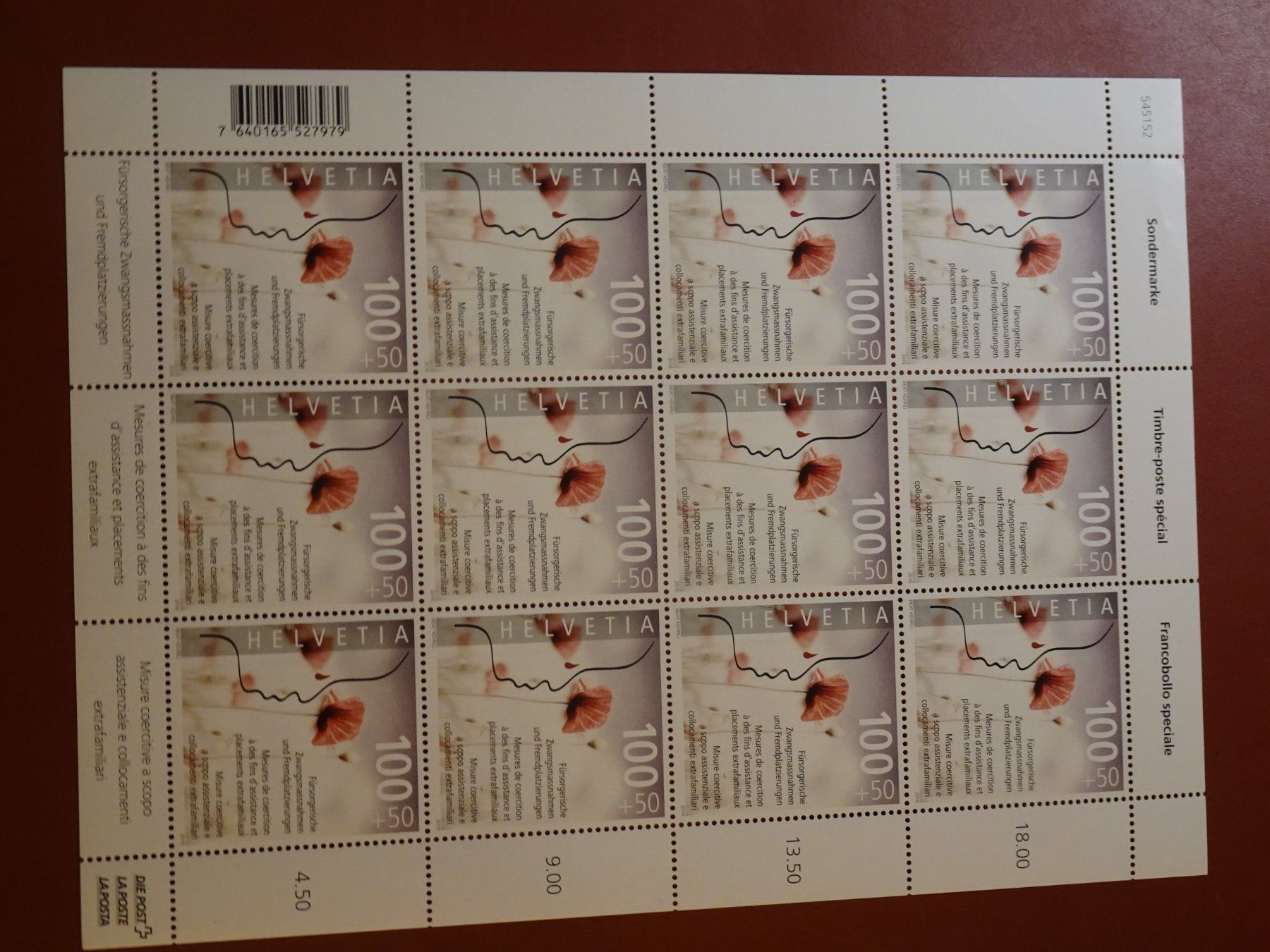 Alle Briefmarken: 2016 BOGEN POSTFRISCH FÜRSORGE – Gebraucht aus Eschenbach SG von eDaisy 1