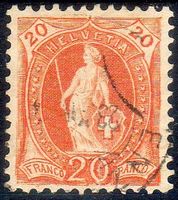 STEHENDE HELVETIA 86C 20RP  GESTEMPELT ERHALT SIEHE SCAN 36