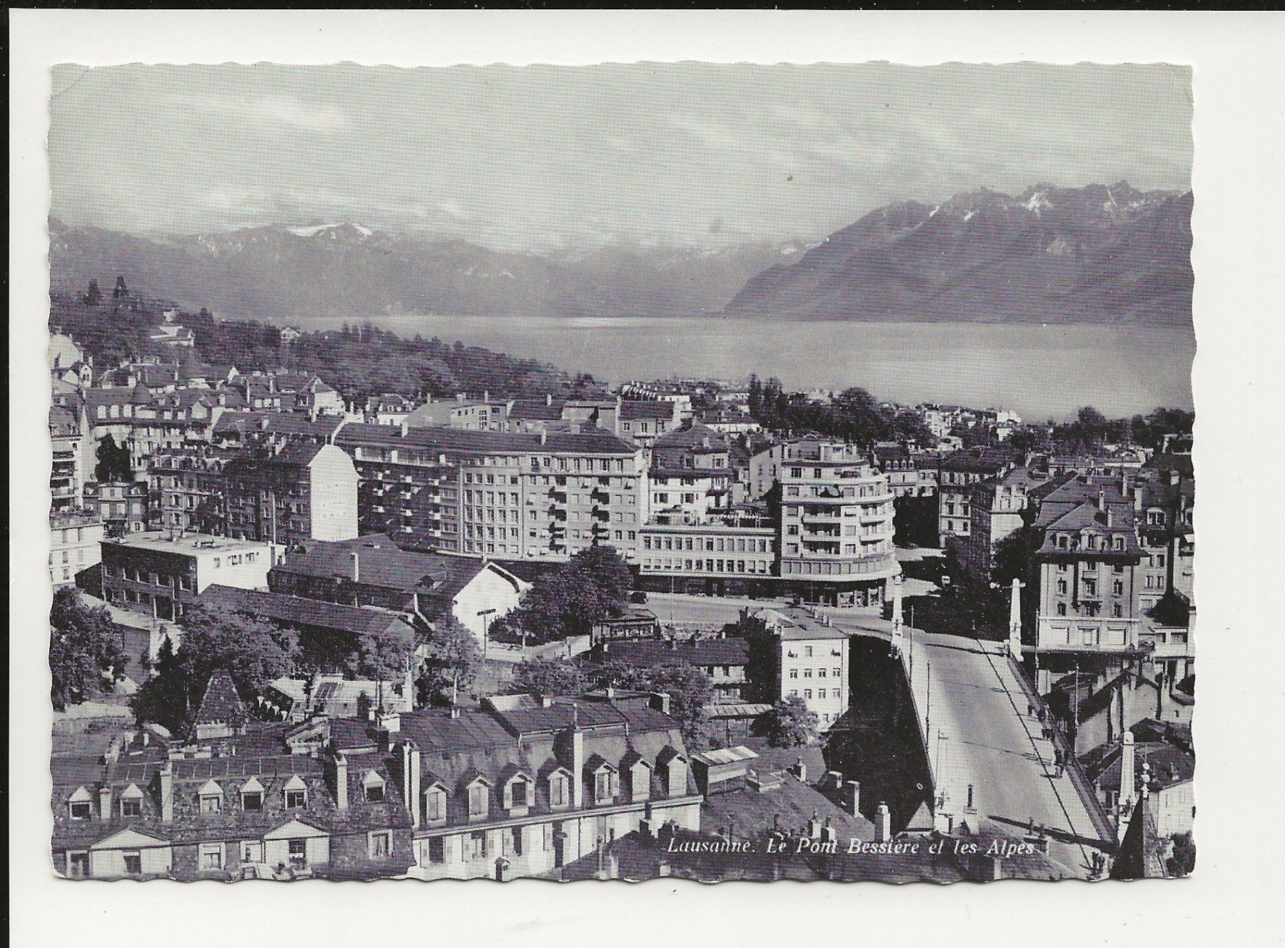 Ansichtskarten: AK 1956 Lausanne mit Alpenpanorama – Gebraucht aus Greifensee von 315WDO