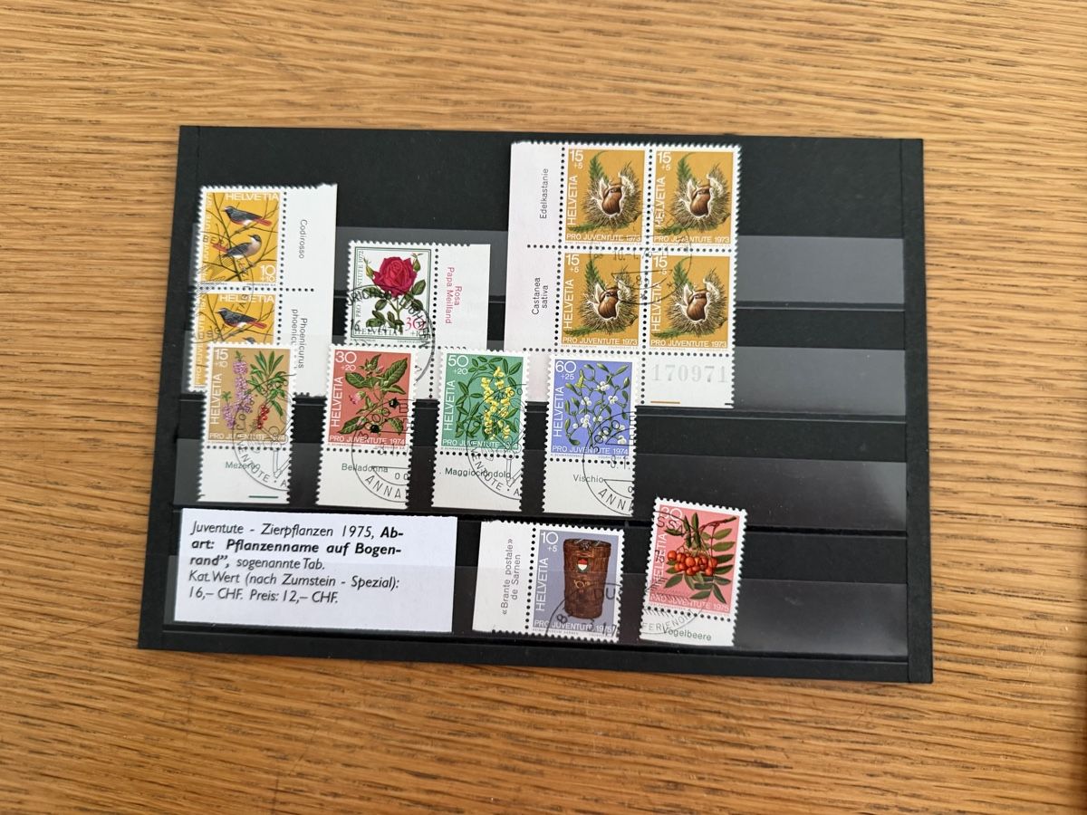 Alle Briefmarken: 13 Steckkarten mit Pro Juventute Marken mit Bogenrand – Gebraucht aus Murgenthal von Tina_4055 7