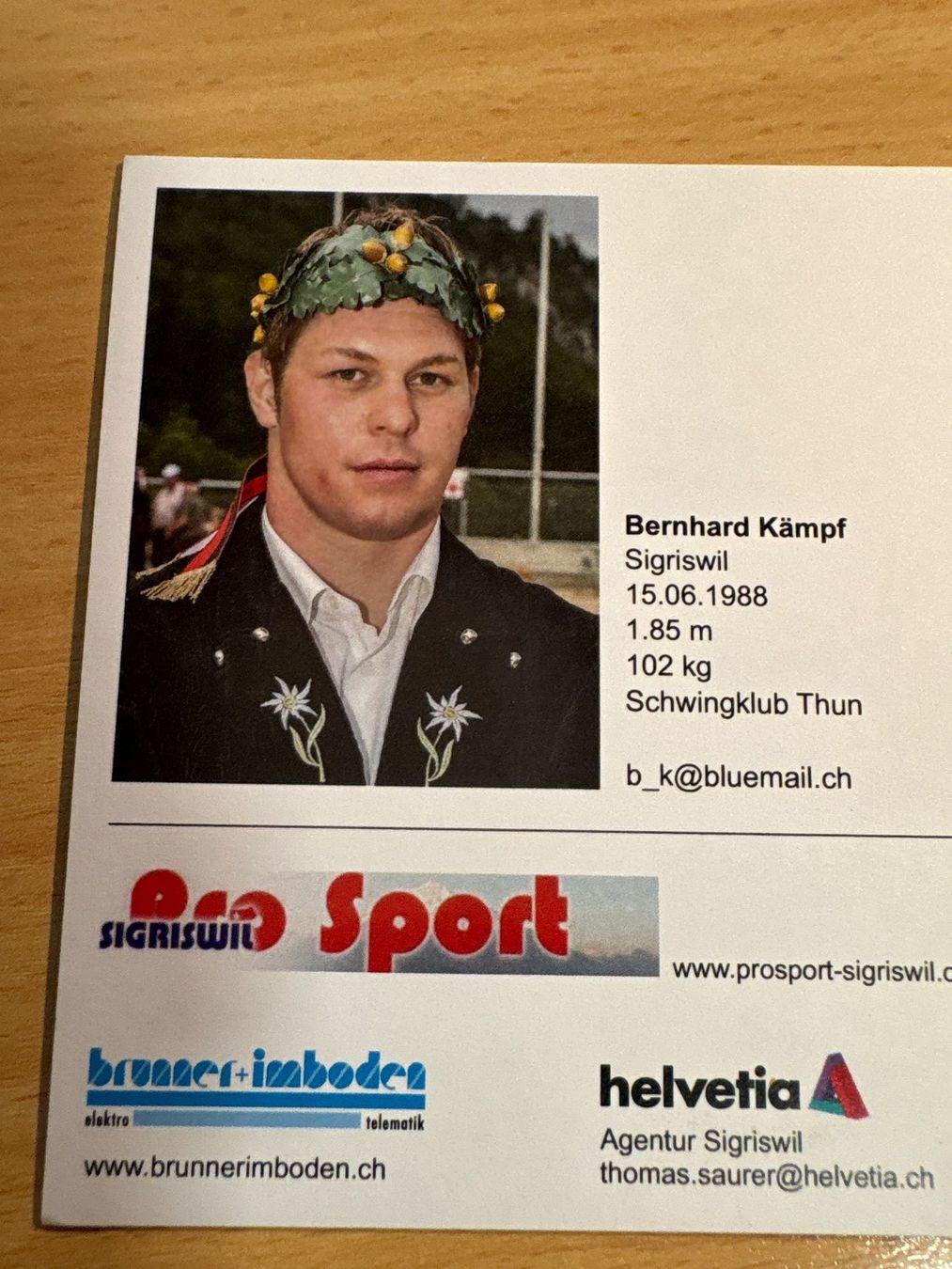 Autografi: Bernhard Kämpf - Autogrammkarte Schwingsport – Usato da Ibach venduto da lisch3 4
