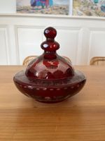 BONBONNIERE/ DOSE RUBINGLAS ANTIK