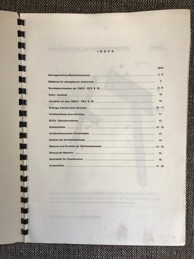 Sonstiges zum Sammeln & Seltenes: EMCO-REX B20 Betreibsanleitung – Gebraucht aus Neunkirch von  1