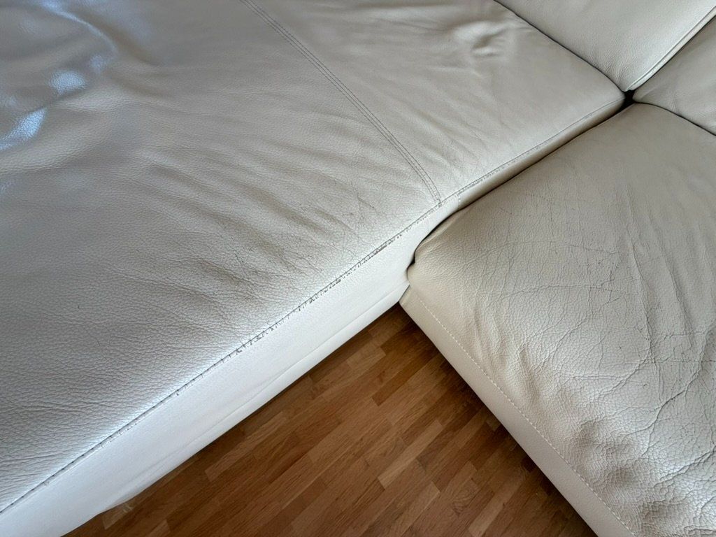 Divani: Echtleder Ecksofa Ecksofa / Longchair – Champagner – Usato da Rapperswil SG venduto da gab_gvj9 5