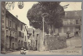 1928, ST-SAPHORIN, MILIEU DU VILLAGE, ANIMÉ
