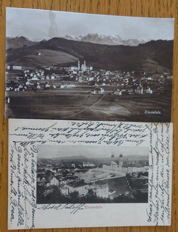 Ansichtskarten: 2 AK von Einsiedeln mit Bahnpoststempel siehe Scan – Gebraucht aus Wil SG von WEIBELAM