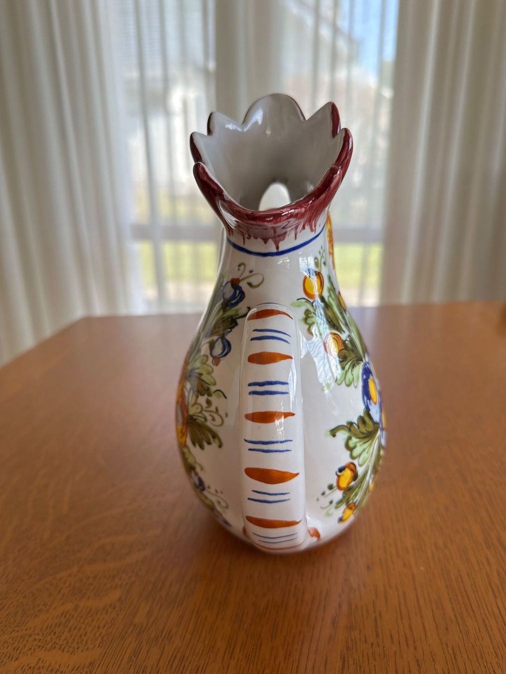 Karaffen: Handgemalte Vintage Karaffe "Hahn" Keramik Mancinelli Deruta – Gebraucht aus Worb von Anne_711 1