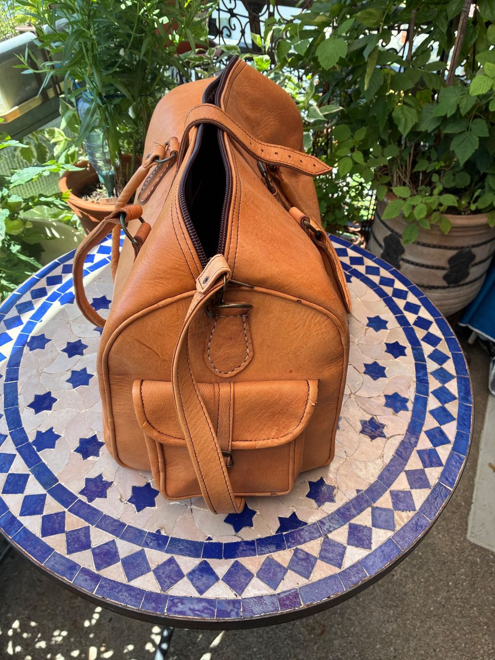 Borse: Reisetasche aus echtem Leder aus Marokko – Usato da Zürich venduto da thetschi 2