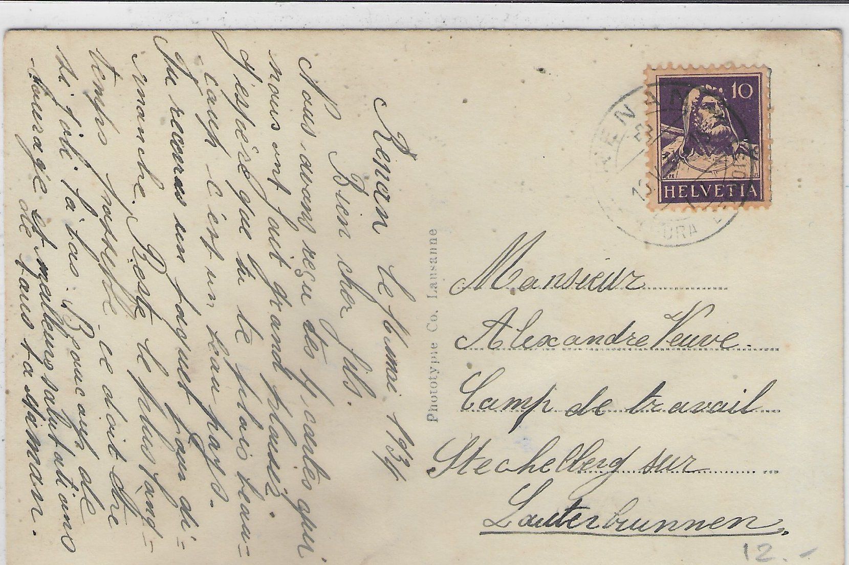 Cartoline postali: Delemont - Ecole Normale – Usato da Ettingen venduto da Kartenplanet 1