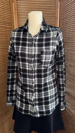 Karierte Bluse schwarz/weiss, M