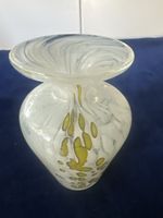 Vase Molina Glas weiss gelb gesprenkelt guter Zustand