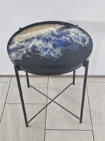 Beistelltisch rund mit Meeresmotiv  Handmade mit Epoxitharz